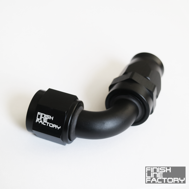 FLF Swivel Hose End (Braided PTFE) - 90 Degree AN