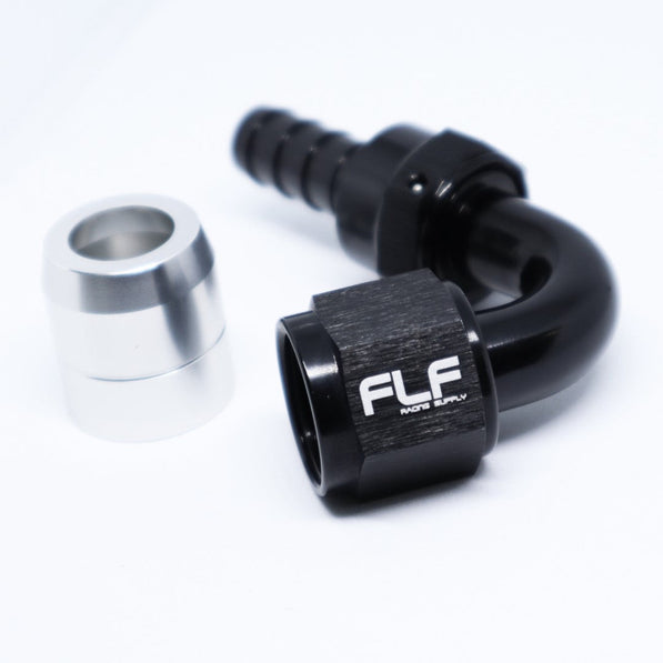 FLF Crimp-On Swivel Hose End - 120 Degree AN